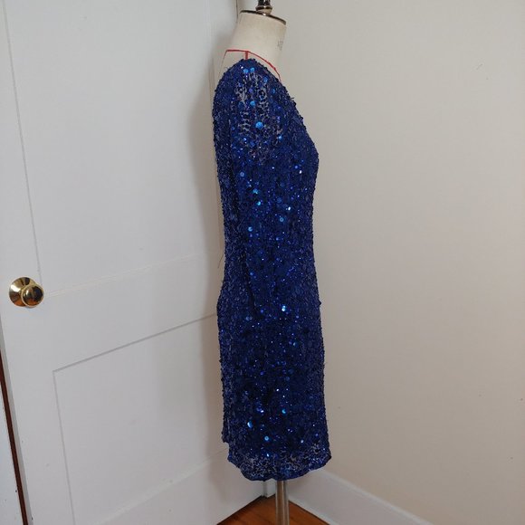 Aidan Mattox Sapphire Sequin Dress - Picture 2 of 9